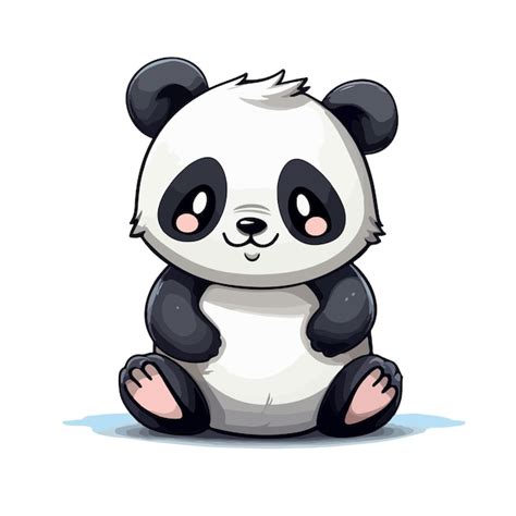 Ilustra O De Panda Desenhada M O Vetor Premium