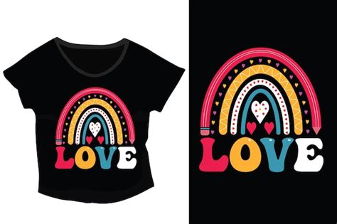 Premium Vector Love Rainbow Tshirt Design