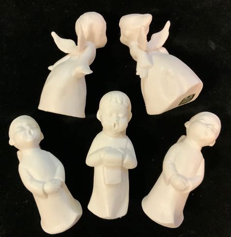 Schmid Porcelain Angel Set Kissing Angels Singing Etsy