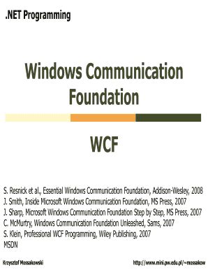 Fillable Online Mini Pw Edu Windows Communication Foundation WCF Mini