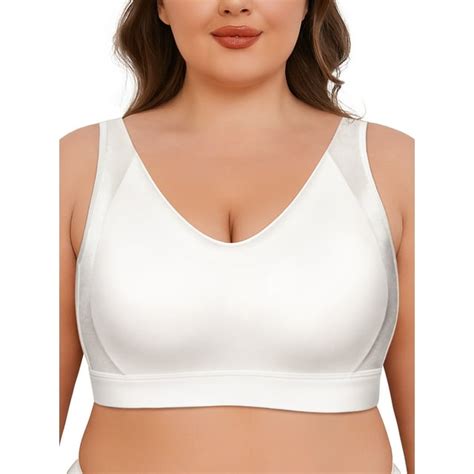 Deyllo Womens Full Figure Minimizer Bras Comfort Large Busts Non Padded Plus Size Wireless Bra