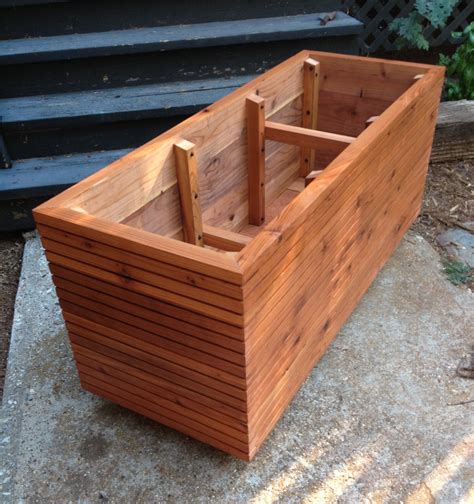 Tall Modern Redwood Planter Boxes Free Shipping