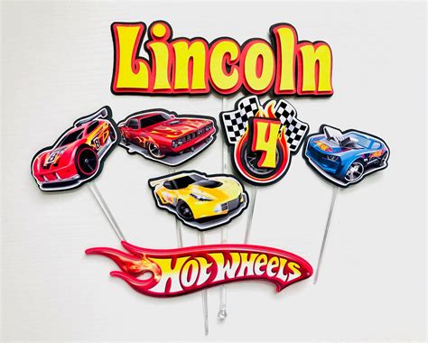 Personalized Hot Wheels Theme Cake Topper Etsy