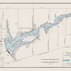 1961 Map of Lake Loramie Shelby and Auglaize County Ohio - Etsy