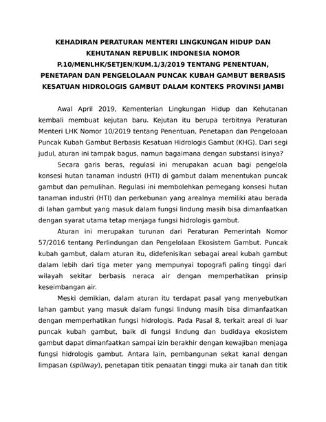 Analisis Permen Lhk No Tahun Penentuan Penetapan Dan