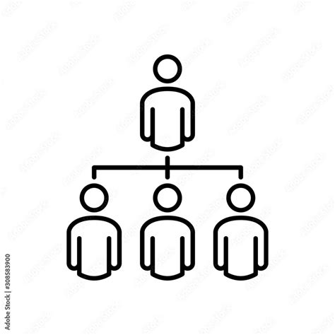 S Mbolo Organizaci N Icono Plano Lineal Grupo De Personas En Diagrama