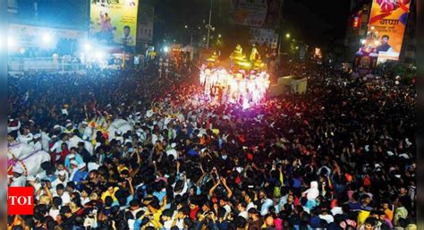 Visarjan Visarjan Procession Lasts Over 30 Hours Amid Splash Of Art