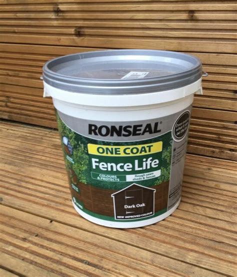 Ronseal One Coat Fence Life Paint 5l Dark Oak For Sale Online Ebay