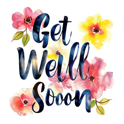 Watercolor Inline Typography Of Text Get Well Soon With Wate CNC Tshirt