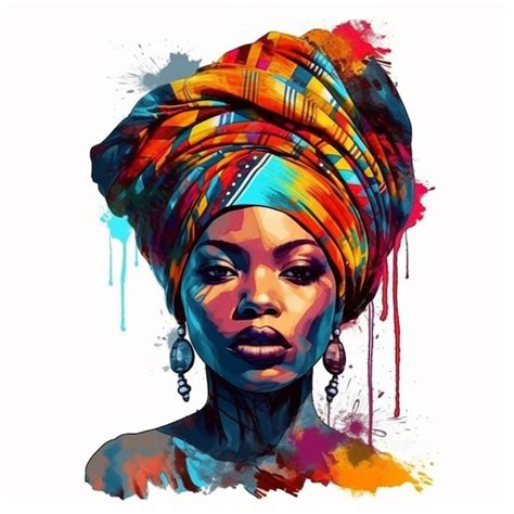 Premium Photo Abstract Painting Concept Colorful Art Portrait Of A Black Woman With Modern