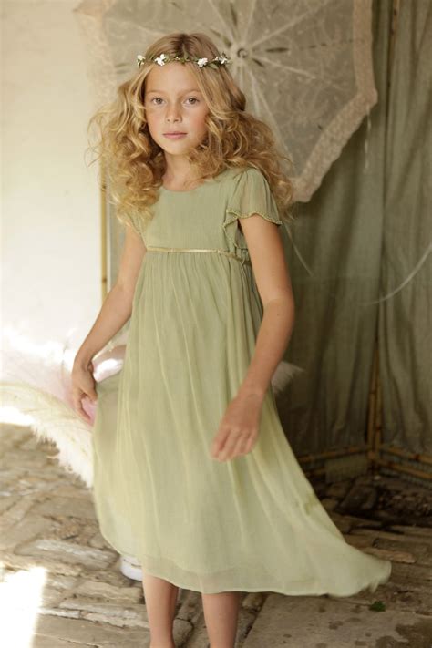 Emma Dress Sage Green Green Flower Girl Dresses Childrens