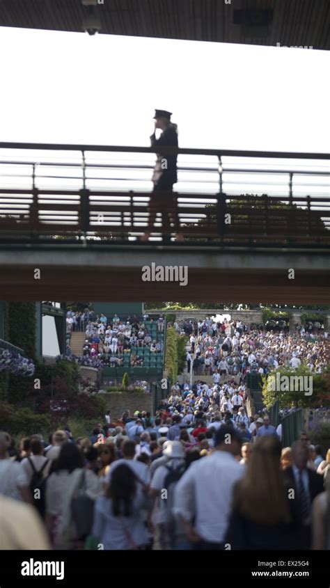 London Uk Rd July Spectators At Wimbledon The Championships