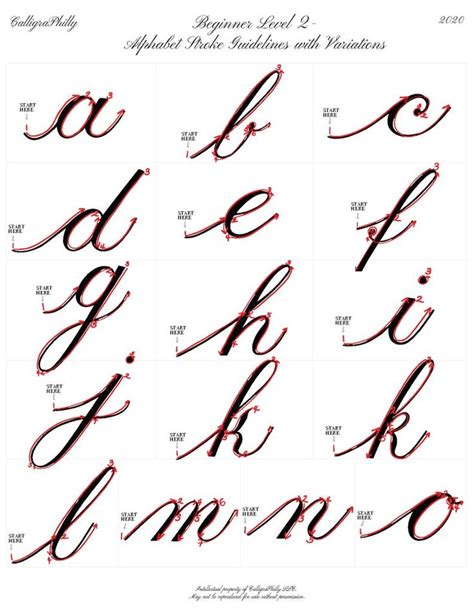 New Beginner Level Deluxe Lowercase Copperplate Calligraphy Alphabet