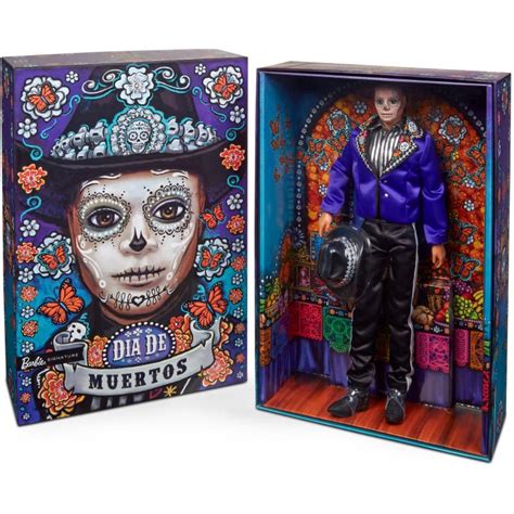 Mu Eco Ken Del D A De Muertos Con Chaqueta Azul Y Sombrero Negro