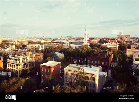 Usa Georgia Savannah Cityscape Stock Photo Alamy