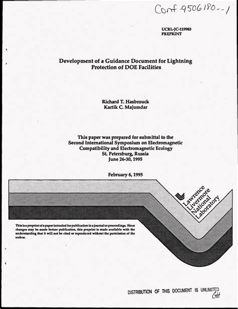 Development Of A Guidance Document For Lightning Protection Of