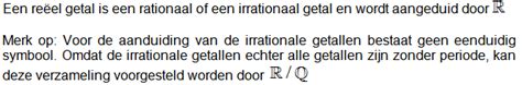 Reële getallen op de getallenas bijzondere deelverzamelingen in R