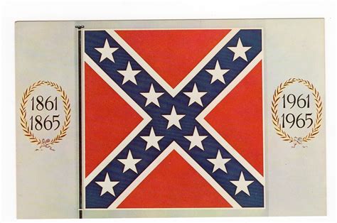 Chrome Postcard Confederate Battle Flag 1861 1865 Jackies