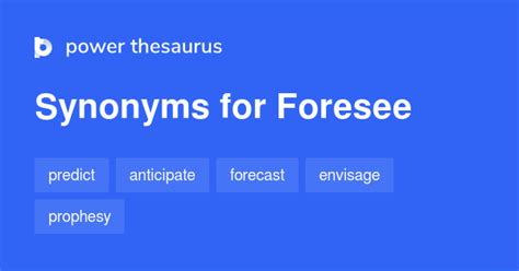 Foresee synonyms - 1 220 Words and Phrases for Foresee