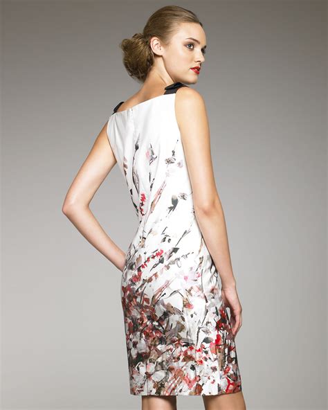 Carolina Herrera Abstract Floral Print Dress Lyst