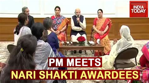 Pm Narendra Modi Interacts With Nari Shakti Awardees On Womens Day