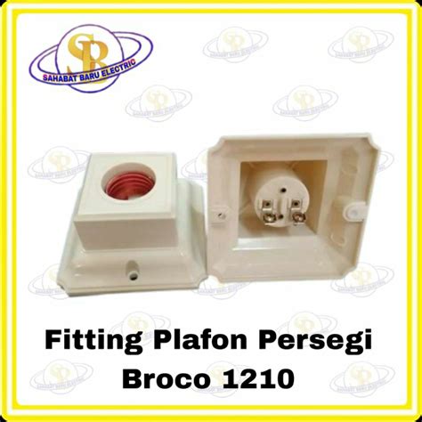 Jual Broco Fitting Plafon Persegi Cream Fitting Lampu Plafon E