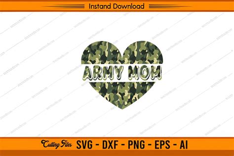 Army Mom Svg Dxf Png Army Svg Military Mom Svg Mom Life Etsy