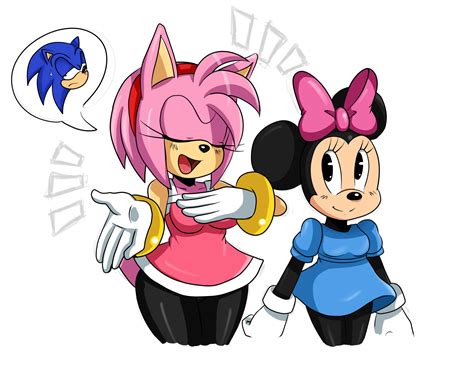 27300 Safe Artistss2sonic Amy Rose Sonic Minnie Mouse Disney Sonic The Hedgehog