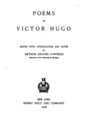 Poems of Victor Hugo by Victor Hugo | Open Library