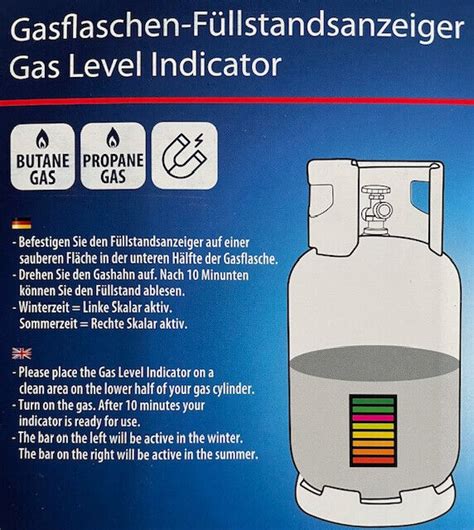 Gas Füllstandsanzeige magnetisch Indicator für Stahl Gasflasche 75154r