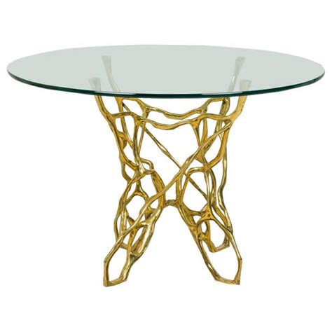 Catarina American Style Bronze Biomorphic Dining Table With Circular