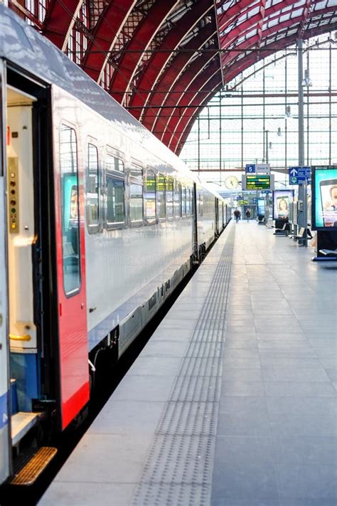 Antwerp Belgium Anno The Train Is Waiting At The Platform For