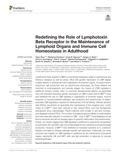 redefining  role  lymphotoxin beta receptor