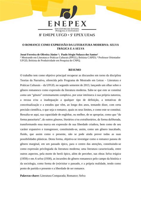 PDF O ROMANCE COMO EXPRESSÃO DA LITERATURA eventos ufgd edu br