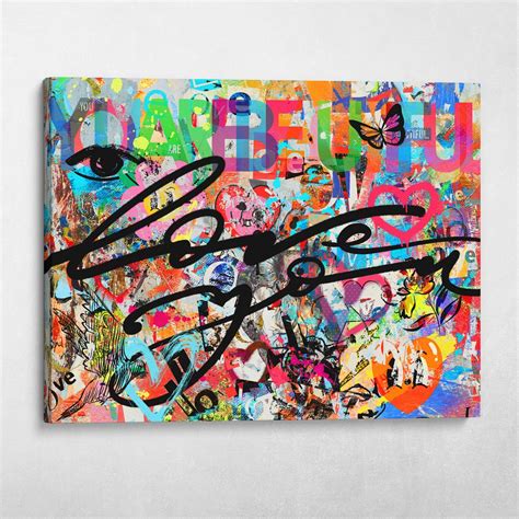 Love You Graffiti Street Art Modern Urban Pop Art Wall Art