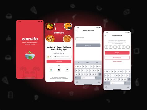 zomato login screen  maharshi vyas  dribbble