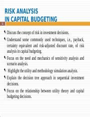 B Risk Analysis In Capital Budgeting Ppt Risk Analysis In Capital