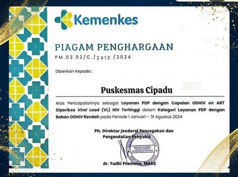 Kec Larangan Program Pengendalian Hiv Aids Puskesmas Cipadu Raih