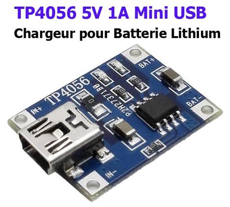 TP4056 5V 1A Mini USB Module Chargeur Pour Batterie Lithium 18650