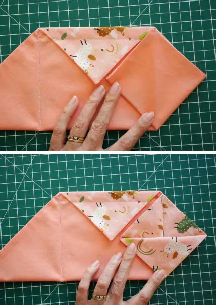 How To Easily Sew An Origami Bag Pouch From 2 Fabric Squares