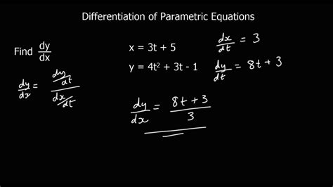 Differentiation Of Parametric Equations YouTube