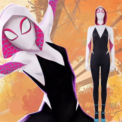 Into the Spider:Spider Gwen Suit Polyester Suit for Halloween Cosplay ...