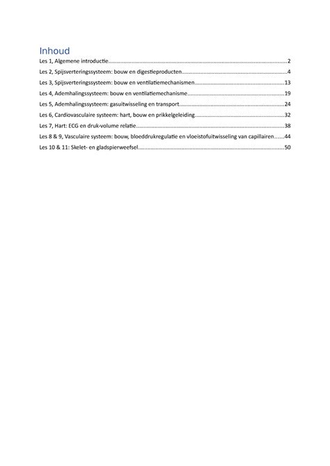 Metabolisme En Spierfysiologie Inhoud Les 1 Algemene Studeersnel