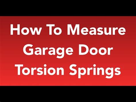 How To Measure Garage Door Springs Easy Update Youtube