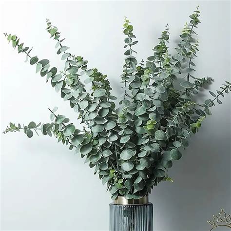 Pcs Artificial Eucalyptus Leaves Fake Green Leaf Branches For Wedding