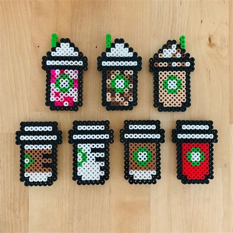 Handmade Starbucks Cup Midi Perler Bead Sprites By Jeiiybeads On Etsy