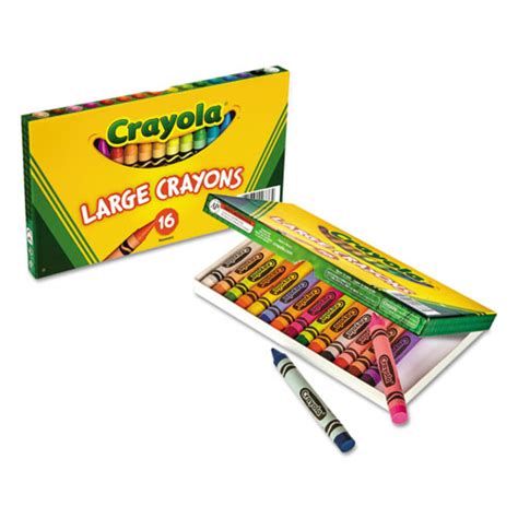 Crayola® Large Crayons Lift Lid Box 16 Colors Box Coastal Sanitary Supply Co