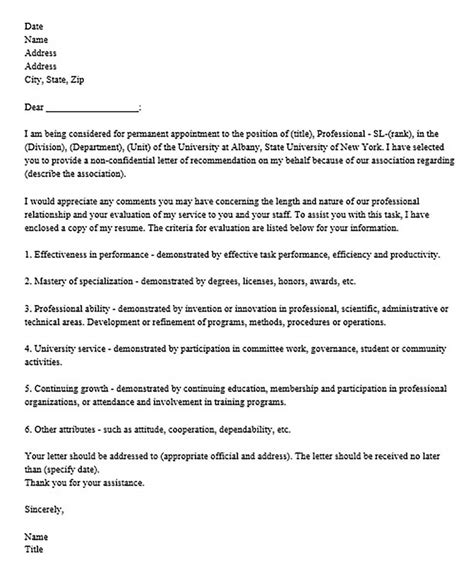 Job Application Recommendation Letter For Employment Letter Of