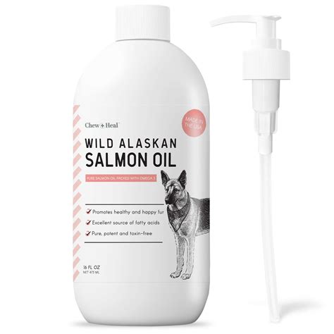 Chew Heal Pure Wild Alaskan Salmon Oil For Dogs 16 Oz Pump Cap