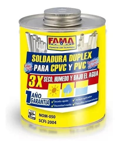 Soldadura Duplex Para Pvc Y Cpvc Pega Bajo El Agua 240ml MercadoLibre